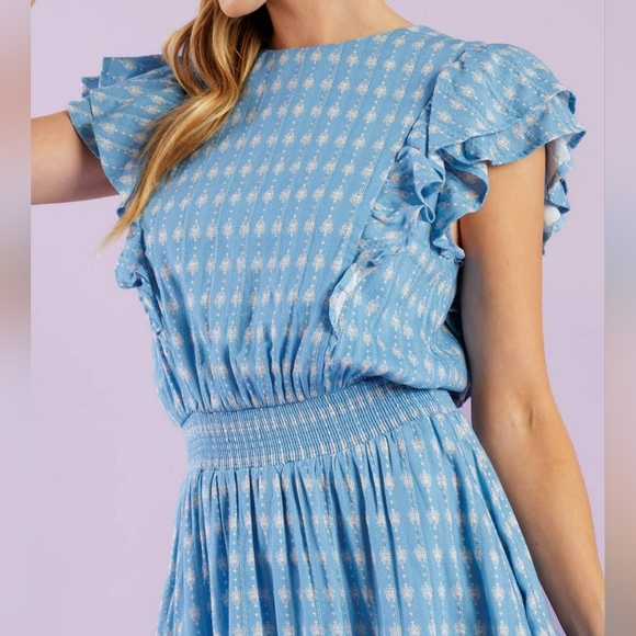 Flying Tomato come as you are Blue Ruffled mini Dress S 2 4 6 - Picture 9 of 10